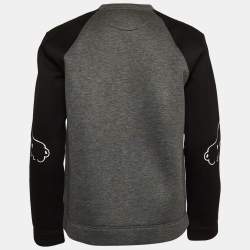 Valentino Grey Panther Print Neoprene Sweatshirt M