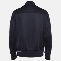 Valentino Navy Blue Cotton Knit Contrast Archive Stripe Track Jacket L
