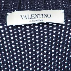 Valentino Navy Blue Printed Wool Knit Jumper XS