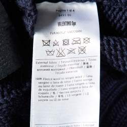 Valentino Navy Blue Printed Wool Knit Jumper XS
