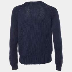 Valentino Navy Blue Printed Wool Knit Jumper XS