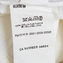 Pre Owned Valentino White Linen Tailored Suit L