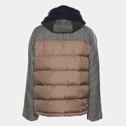 Valentino Multicolor Wool Blend Cashmere Hooded Puffer Jacket S