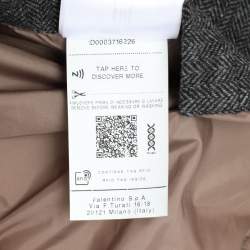 Valentino Multicolor Wool Blend Cashmere Hooded Puffer Jacket S