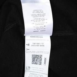 Pre Owned Valentino Black Cotton Knit Logo Embossed Hoodie M