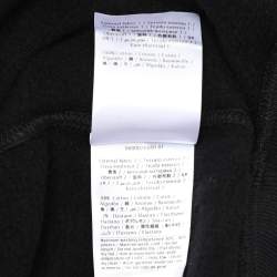Pre Owned Valentino Black Cotton Knit Logo Embossed Hoodie M