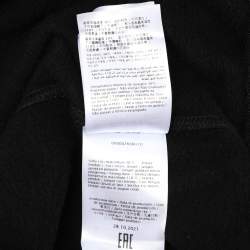 Pre Owned Valentino Black Cotton Knit Logo Embossed Hoodie M