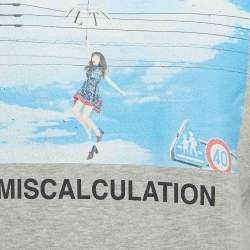 Valentino Grey Musicalculation Print Cotton Print Sweatshirt XS