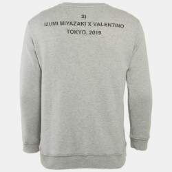 Valentino Grey Musicalculation Print Cotton Print Sweatshirt XS