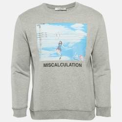 Valentino Grey Musicalculation Print Cotton Print Sweatshirt XS