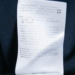 Pre Owned Valentino Navy Blue Cotton Polo Stud Detail T-Shirt L