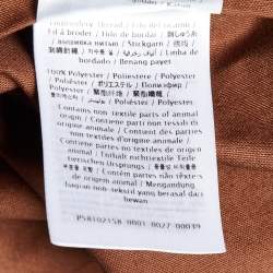 Valentino Brown Cotton Bead Embellished Blouson Jacket S