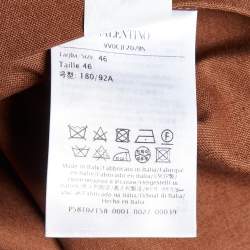 Valentino Brown Cotton Bead Embellished Blouson Jacket S