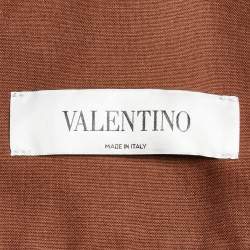 Valentino Brown Cotton Bead Embellished Blouson Jacket S