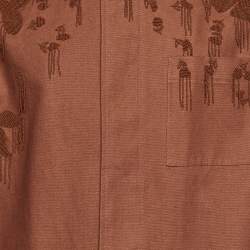 Valentino Brown Cotton Bead Embellished Blouson Jacket S