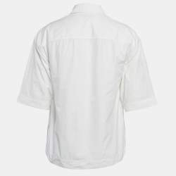 Pre Owned Valentino White Cotton Half Placket Shirt M