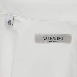 Pre Owned Valentino White Cotton Half Placket Shirt M