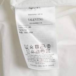 Pre Owned Valentino White Cotton Half Placket Shirt M