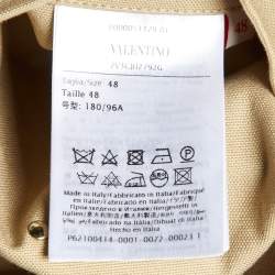 Valentino Beige Studded Cotton Zip-Up Jacket M