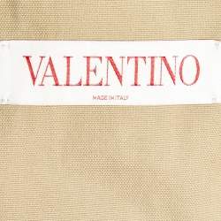 Valentino Beige Studded Cotton Zip-Up Jacket M