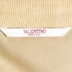 Valentino Beige Studded Cotton Zip-Up Jacket M