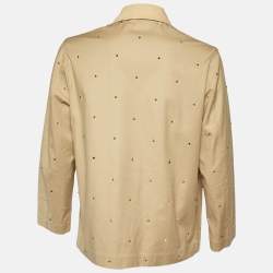 Valentino Beige Studded Cotton Zip-Up Jacket M
