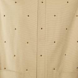 Valentino Beige Studded Cotton Zip-Up Jacket M