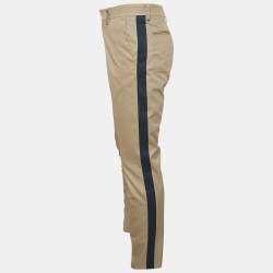 Valentino Beige Gabardine Side Stripe Trousers L