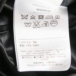 Valentino Black Rockstud Satin Bomber Jacket L
