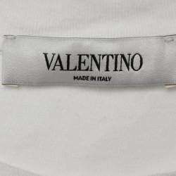 Pre Owned Valentino White Vlogo Print Jersey Short Sleeve T-Shirt M