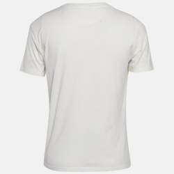 Pre Owned Valentino White Vlogo Print Jersey Short Sleeve T-Shirt M