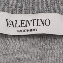 Valentino Grey Cotton Blend VLTN  Long Sleeve Sweater L
