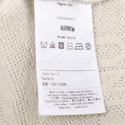 Valentino Grey Cotton Blend VLTN  Long Sleeve Sweater L