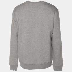 Valentino Grey Cotton Blend VLTN  Long Sleeve Sweater L