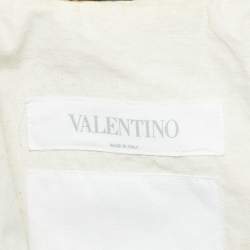 Valentino Khaki Green Studded Gabardine Cotton Utility Jacket XXL
