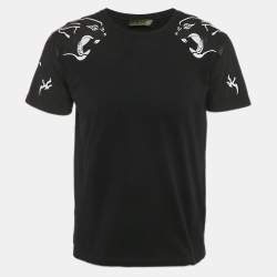 Valentino Black Panther Print Cotton Crew Neck T-Shirt S