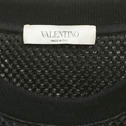 Valentino Black Logo Print Cotton Mesh Oversized T-Shirt S