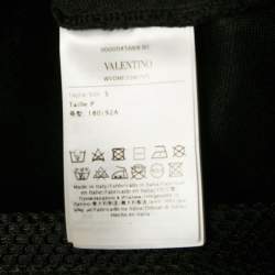 Valentino Black Logo Print Cotton Mesh Oversized T-Shirt S