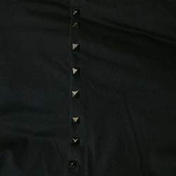 Pre Owned Valentino Black Cotton Knit Rockstud T-Shirt L