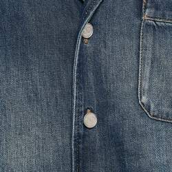 Valentino Blue Washed Denim Short Sleeve Shirt S