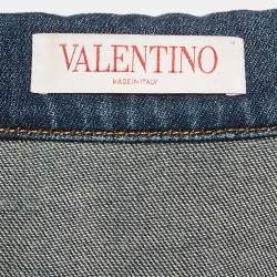 Valentino Blue Washed Denim Short Sleeve Shirt S