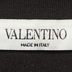 Pre Owned Valentino Black VLTN Logo Cotton Crew Neck T-Shirt L