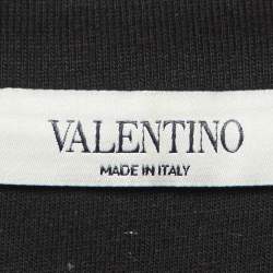Pre Owned Valentino Black VLTN Logo Cotton Crew Neck T-Shirt L
