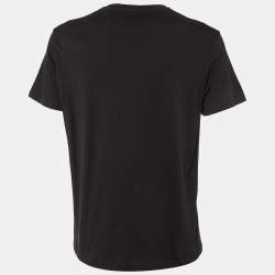 Pre Owned Valentino Black VLTN Logo Cotton Crew Neck T-Shirt L