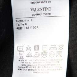 Pre Owned Valentino Black VLTN Logo Cotton Crew Neck T-Shirt L