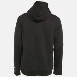 Valentino Black Printed Cotton Hooded Sweatshirt L