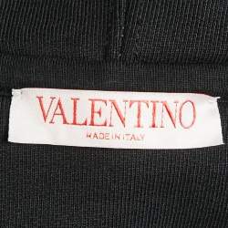 Valentino Black Printed Cotton Hooded Sweatshirt L