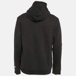 Pre Owned Valentino Black Printed Cotton Hooded Sweatshirt XL