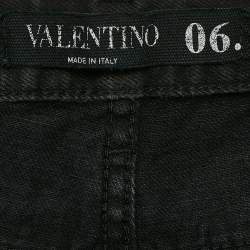 Pre Owned Valentino Black Denim Rockstud Detail Jeans M Waist 32"