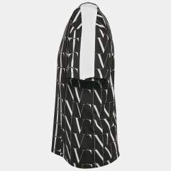 مملوكة مسبقًا Valentino Black VLTN All Over Print Cotton Crewneck T-Shirt L